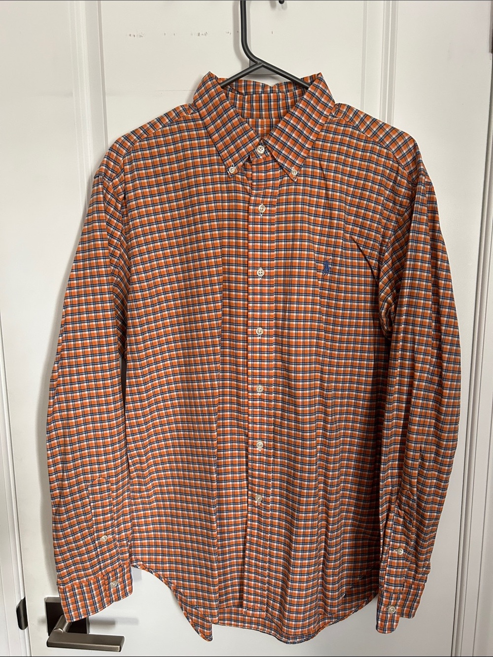 Polo Ralph Lauren Orange Plaid Button-Down Shirt Size L